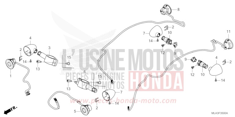 CLIGNOTANT de CMX 1100 "Rebel" GUNMETAL BLACK METLLIC (NHC52) de 2022